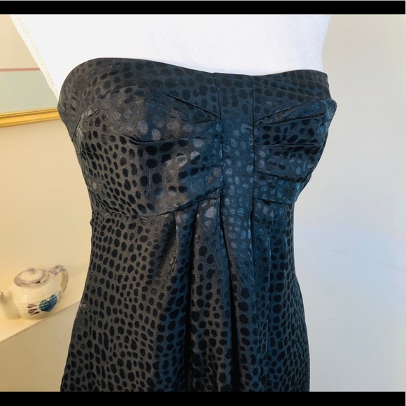 WHBM Black Silk Dress Strapless Size 2 - Picture 2 of 8